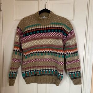 VTG 90s Passo Geometric Pattern Sweater Women Medium  Cotton Blend Knit Colorful